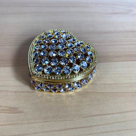 Fashion Jewelry Boxes Metal Jewelry Case Trinket Box Heart Shaped Casket - Picture 15 of 15